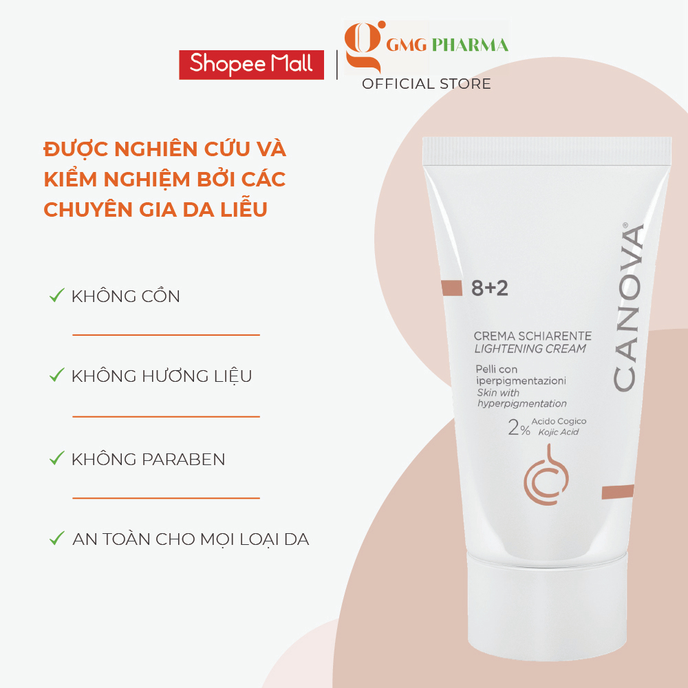 Kem làm mờ nám, sáng da ngày - đêm Canova 8+2, Lightening Cream 50ml