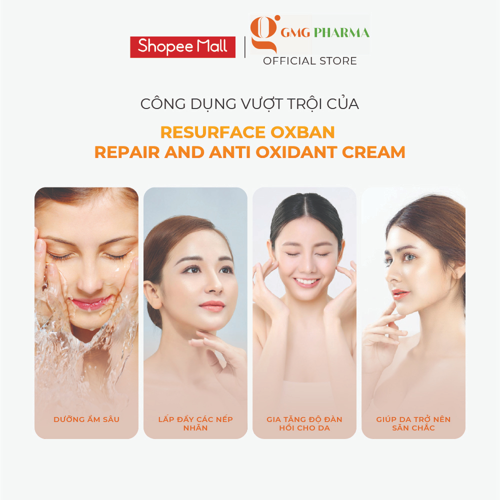 Kem phục hồi Canova Resurface Oxban Cream Crema Riparatrice E Antiossidante, Repair And Anti Oxid cho da lão hóa, nám