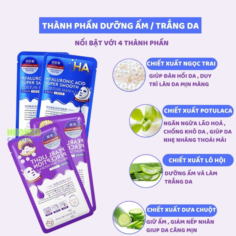 Mặt Nạ Dưỡng Ẩm Dưỡng Trắng Da HA Maycreate Mask Ha Hyaluronic Acid Hàng Nội Địa Trung