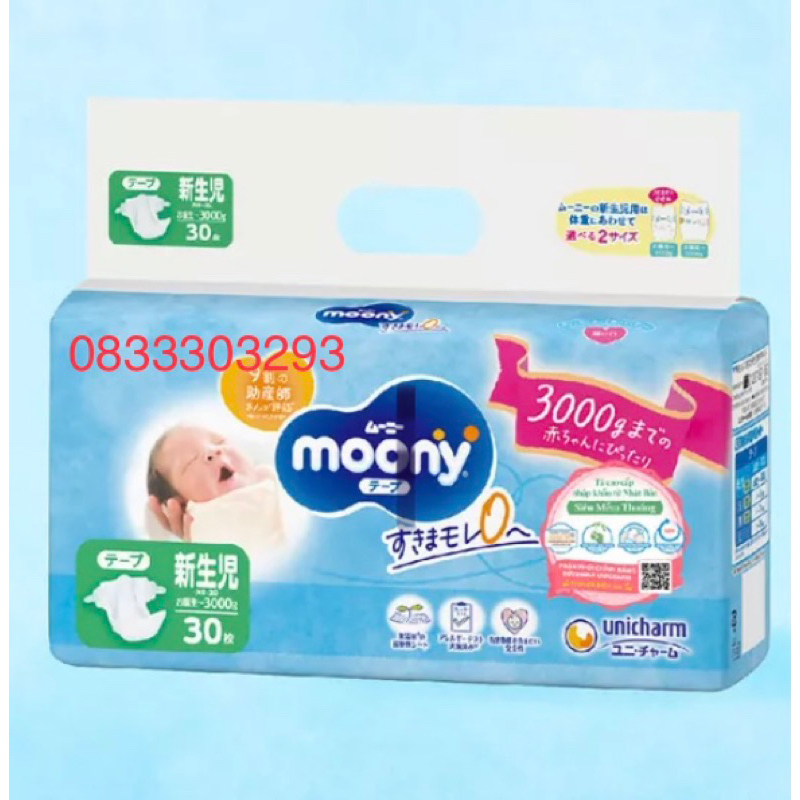 bỉm tã dán moony 3s cho trẻ dưới 3kg