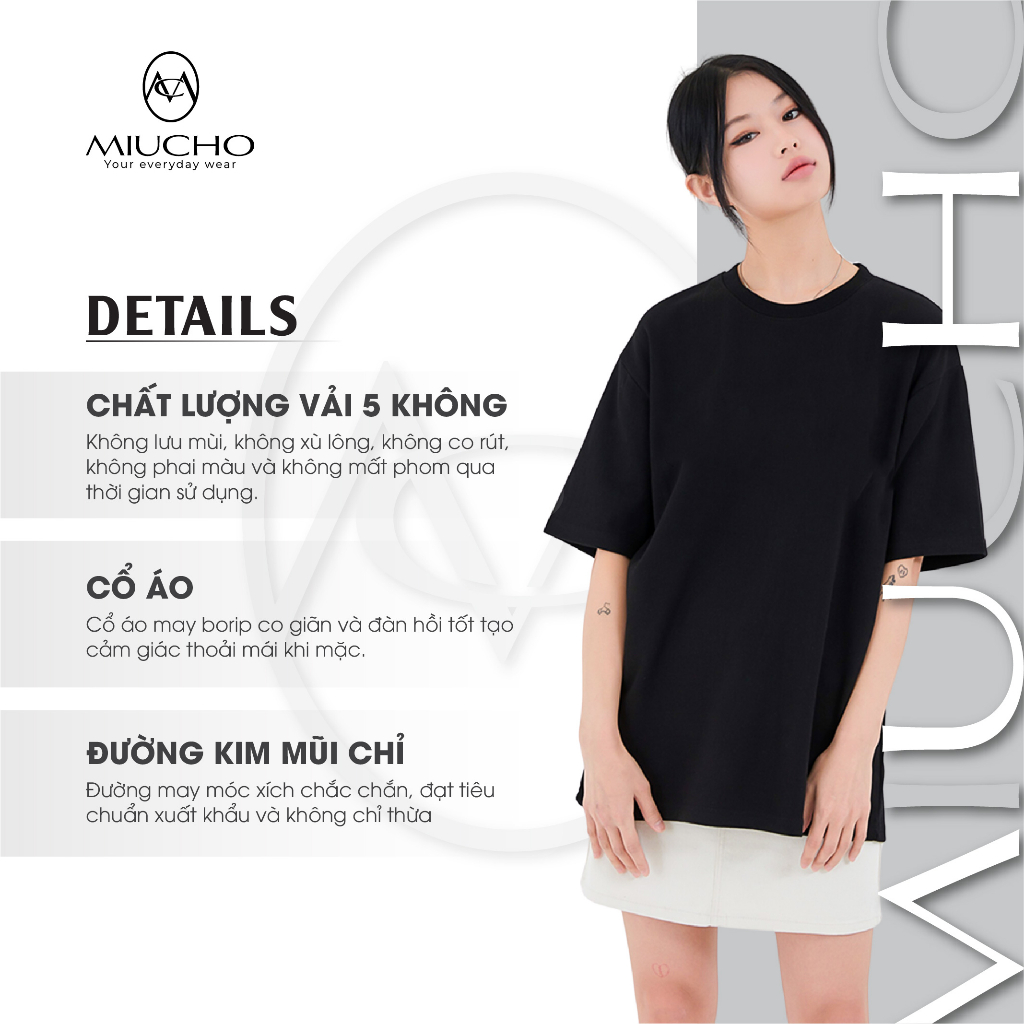 Áo thun nữ form rộng ATD171 Miucho chất vải cotton in graphic