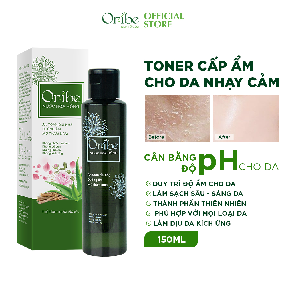 Toner Nước Hoa Hồng Oribe Dưỡng Ẩm Cho Da Mụn Cân Bằng Ph Làm Sạch Da Và Thu Nhỏ Lỗ Chân Lông - 150ml