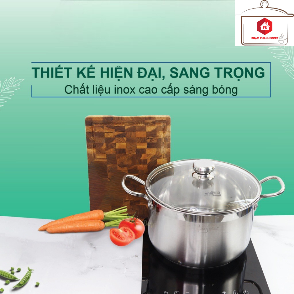NỒI LUỘC GÀ INOX 430 FIVESTAR - HT COOK NẮP KÍNH SỬ DỤNG ĐƯỢC TRÊN MỌI LOẠI BẾP