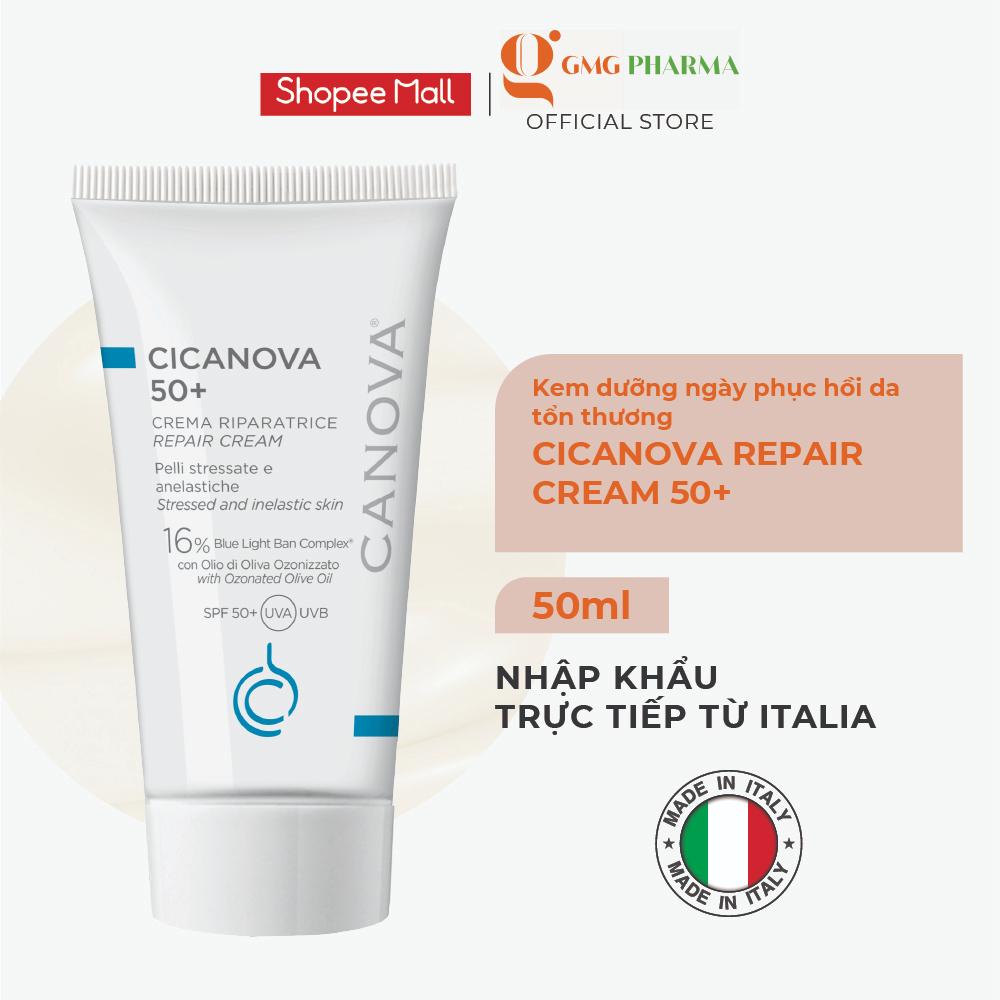 Kem sẹo ban ngày giảm nguy cơ hình thành sẹo Canova Cicanova 50+ Crema Riparatrice, Repair Cream 50ml