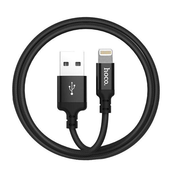 Dây Sạc Nhanh Hoco X14 Dài 2 Mét, Công Suất 1.7A Bọc Dù Bảo Hành 12 Tháng Cho IP