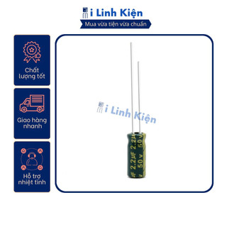 Tụ hóa 50v 2.2uf 5x11mm tần số cao chất lượng tốt.