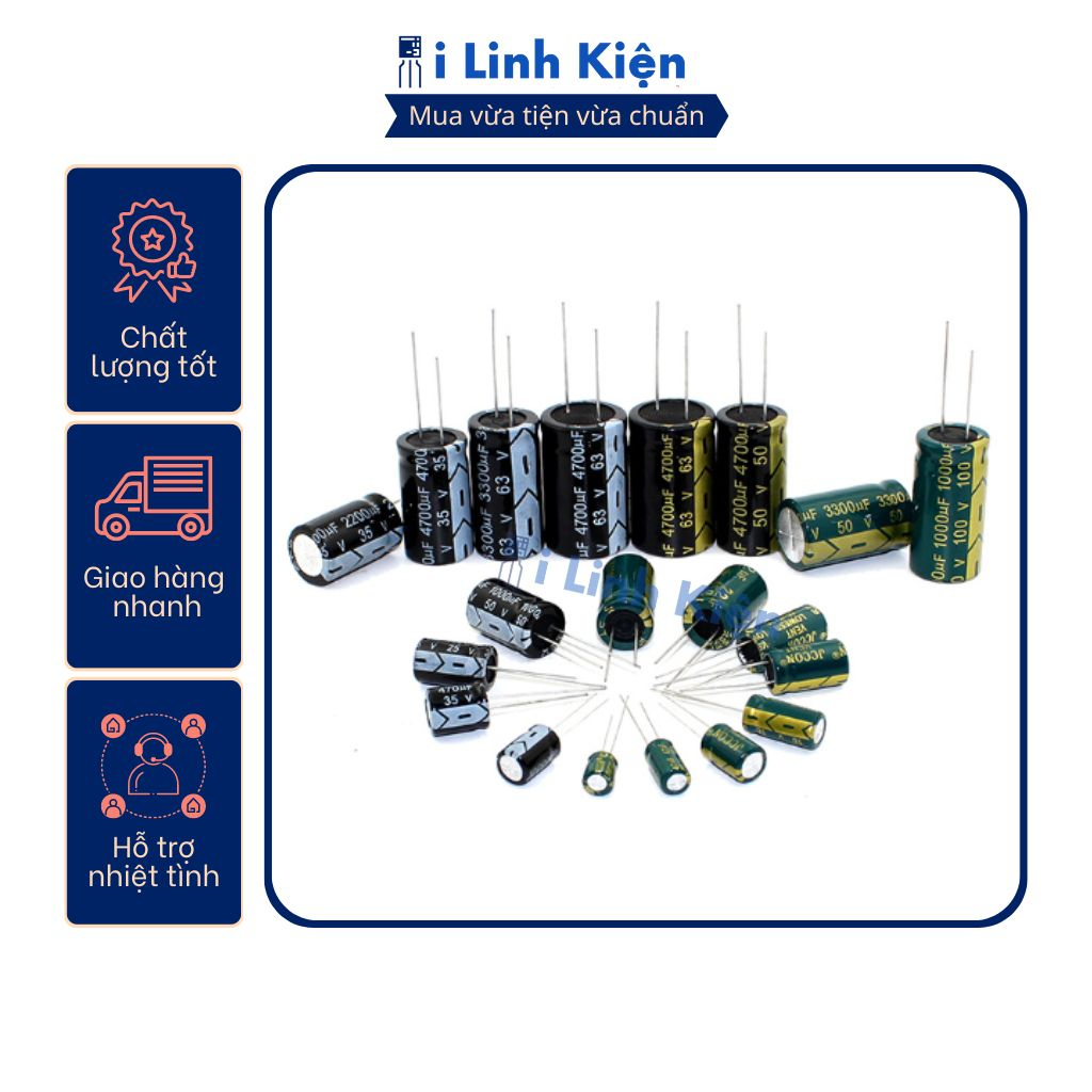 Tụ hóa 50V 2.2uF 5x11mm tần số cao chất lượng tốt.