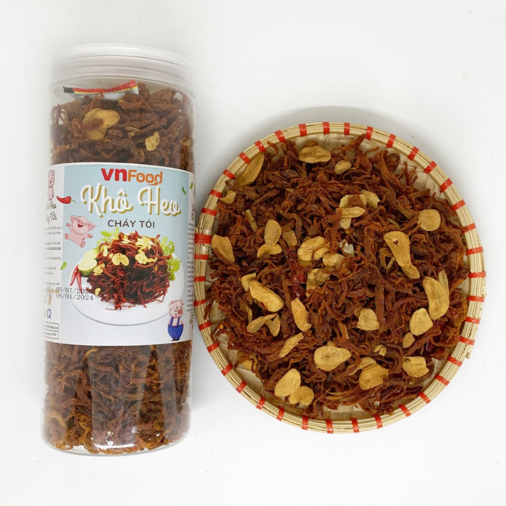 Khô Heo, Khô Lợn Cháy Tỏi 300-1000Gr | Đồ Ăn Vặt VnFood | Khô Heo Ăn Vặt