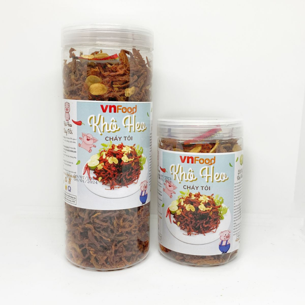 Khô Heo, Khô Lợn Cháy Tỏi 300-1000Gr | Đồ Ăn Vặt VnFood | Khô Heo Ăn Vặt