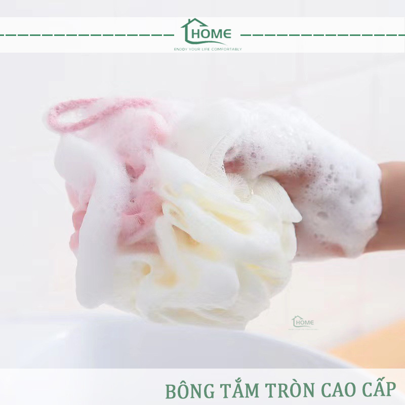 Bông Tắm Tròn Cao Cấp 2 Màu - Siêu Tạo Bọt Kì