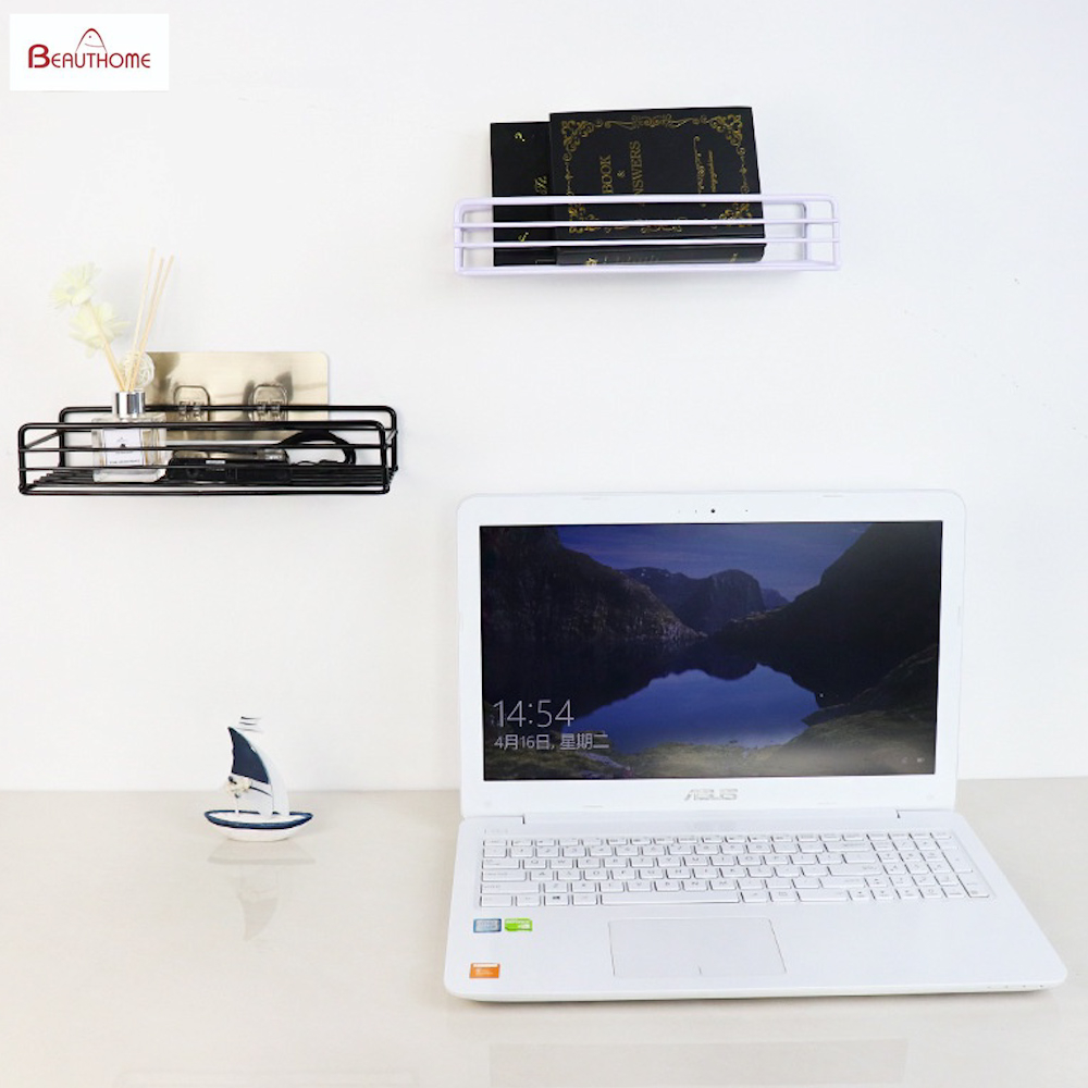 Giá Dán Tường Trang Trí - Giá Treo Tường Đựng Dầu Gội, Bình Hoa, Decor - Kệ Để Đồ Nhà Tắm