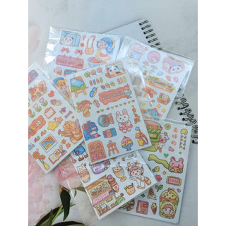 SET 4 miếng dán sticker hoạt hình chibi, CHƯA CẮT