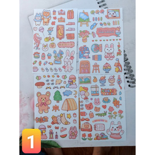 SET 4 miếng dán sticker hoạt hình chibi, CHƯA CẮT