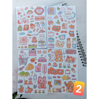 SET 4 miếng dán sticker hoạt hình chibi, CHƯA CẮT
