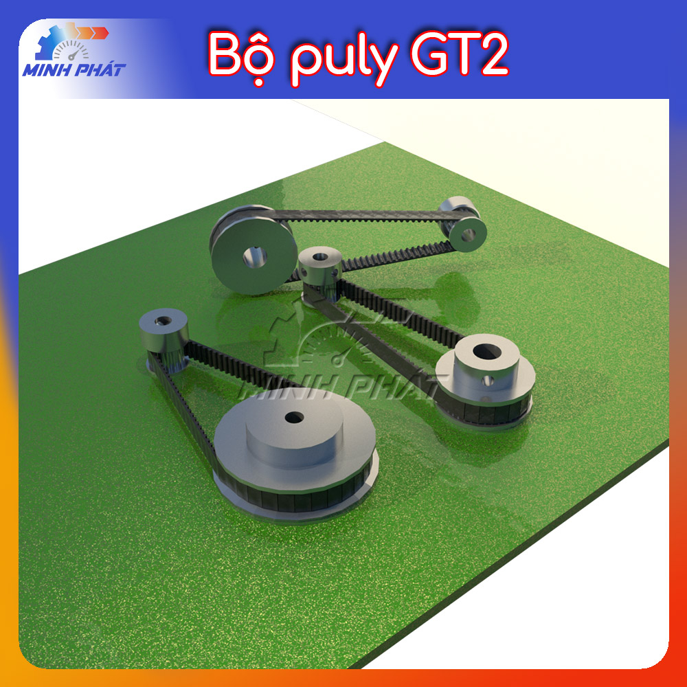 Combo bộ puly bánh răng dây đai GT2 16 răng 40 60 5mm 8mm