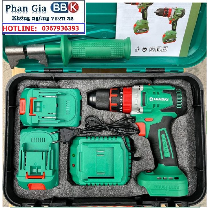 Máy Khoan pin 3 chức năng HIMOKI HM-ID13200BL đàu kẹp 13 li-Động cơ từ mạnh mẽ-Sản phẩm bảo hành chính hãng
