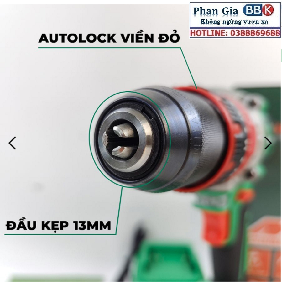 Máy Khoan pin 3 chức năng HIMOKI HM-ID13200BL đàu kẹp 13 li-Động cơ từ mạnh mẽ-Sản phẩm bảo hành chính hãng