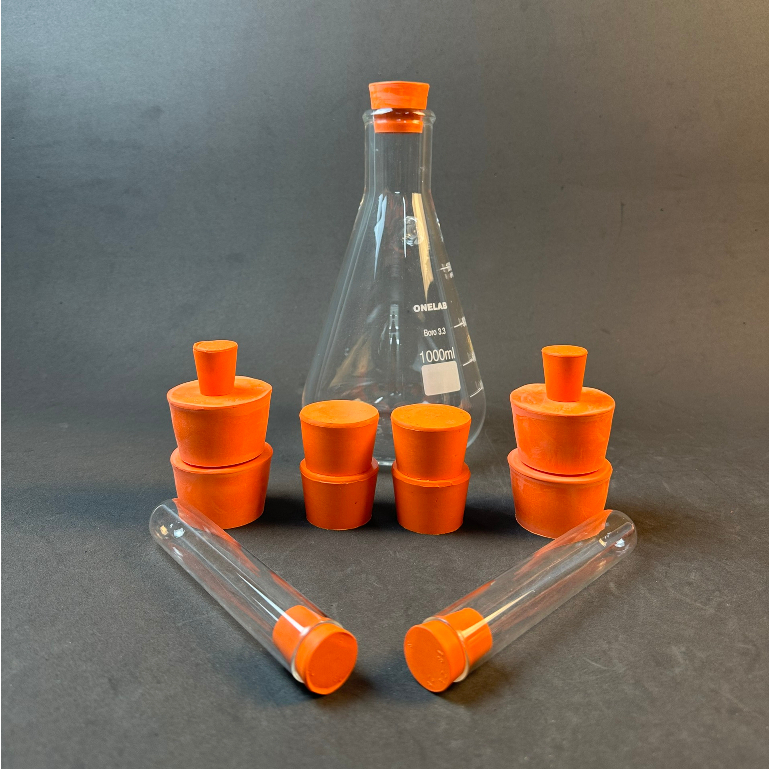 Nút đậy cao su thí nghiệm màu đỏ, trắng nhiều kích thước - LABHN