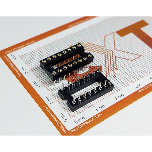 Đế IC 16 Chân Tròn DIP-16