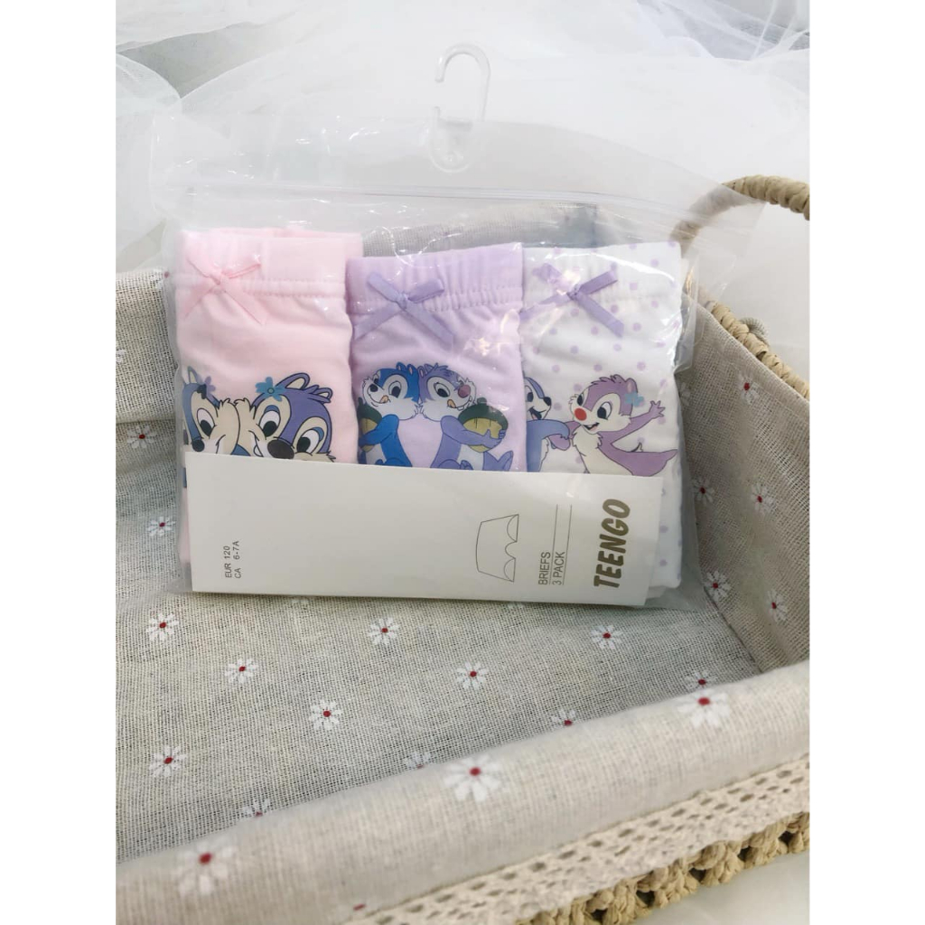 Set 3 quần chip đùi TEENGO hình hoạt hình đáng yêu cho bé gái từ 7-36kg