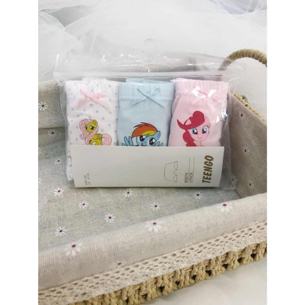 Set 3 quần chip đùi TEENGO hình hoạt hình đáng yêu cho bé gái từ 7-36kg