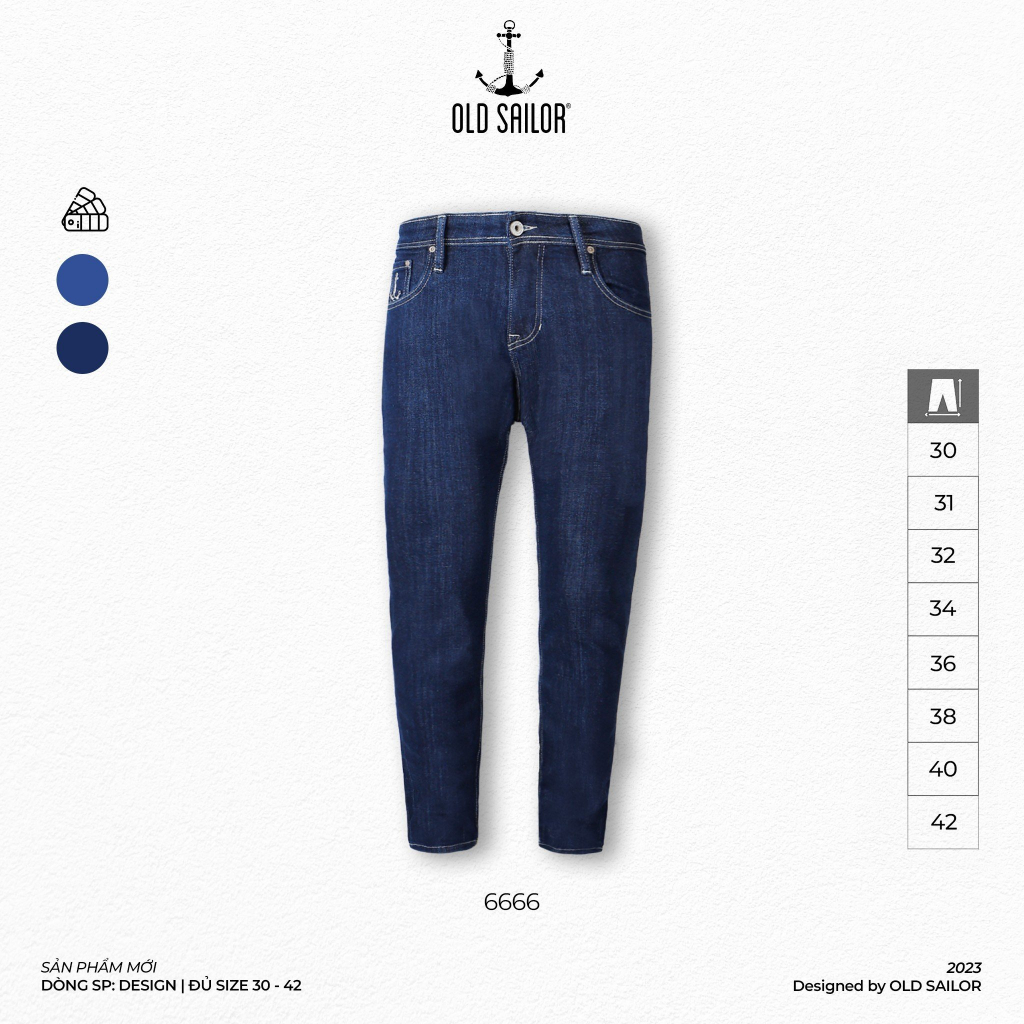 Quần jean nam phom slimfit Old Sailor - OSL SLIM JEANS - Big size upto 42