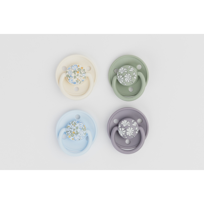 Ty Ngậm Giả Cho Bé BIBS Đan Mạch Cao Cấp Delux x LIBERTY Núm Tròn Chất Liệu Silicone