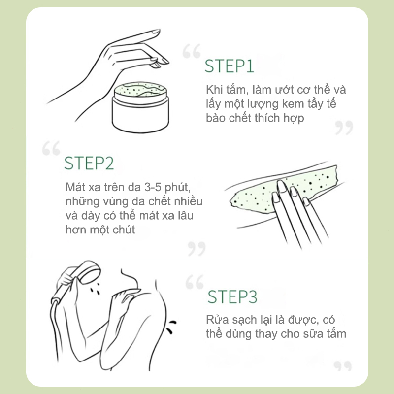 Kem tẩy tế bào chết cơ thể Tẩy tế bào chết  body da mặt 250G Loại bỏ nổi da gà và da xỉn màu