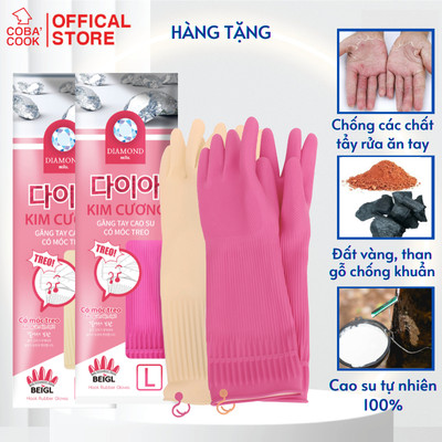 [Hàng Tặng] Bộ 2 Đôi Găng Tay Kim Cương Có Móc Hàn Quốc Thương Hiệu BEIGL 39cm