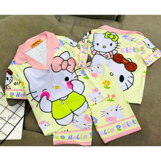 Bộ pijama thun lạnh 3D bé gái quần lửng 10-21kg
