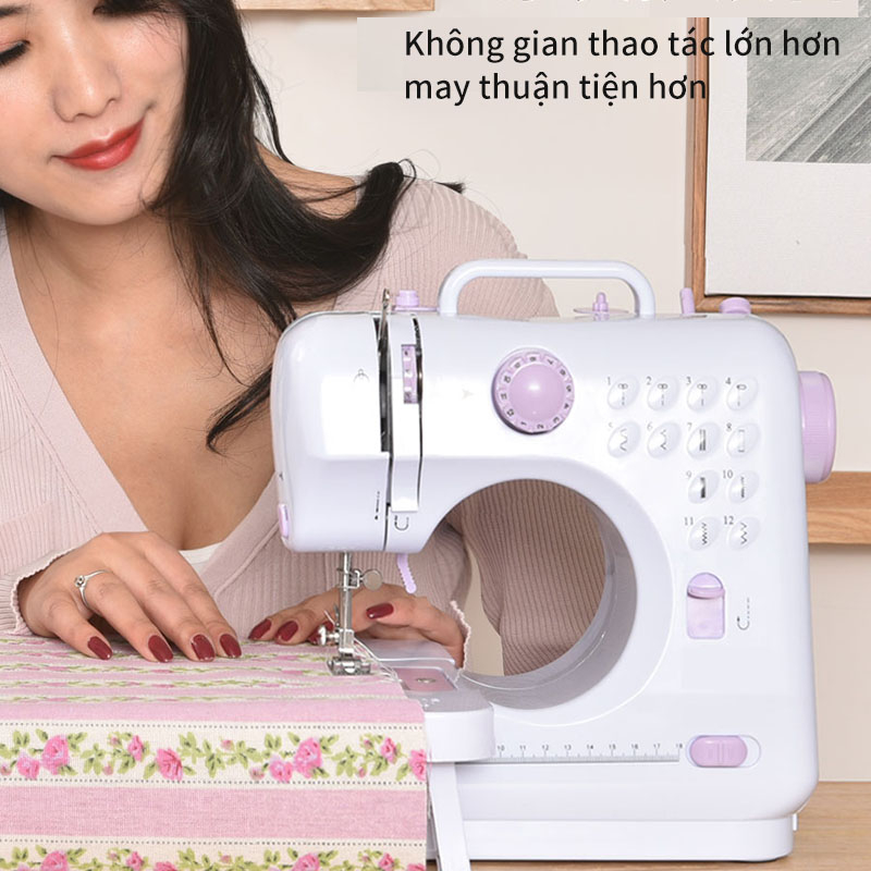 Máy may bản nâng cấp, máy may điện nhỏ mini đa năng dùng trong gia đình có thể may vắt sổ may trên lớp vải dày
