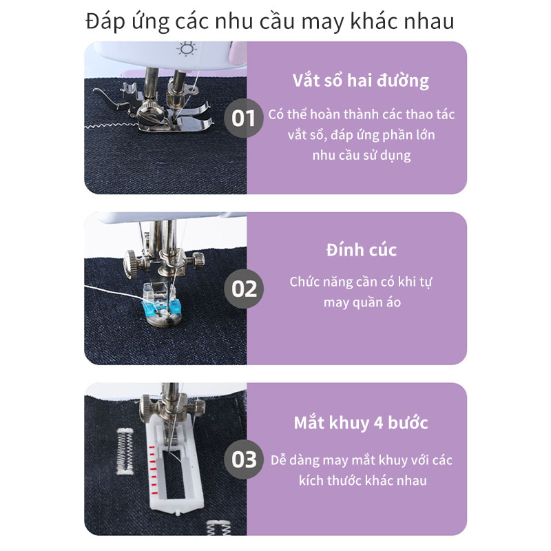 Máy may bản nâng cấp, máy may điện nhỏ mini đa năng dùng trong gia đình có thể may vắt sổ may trên lớp vải dày