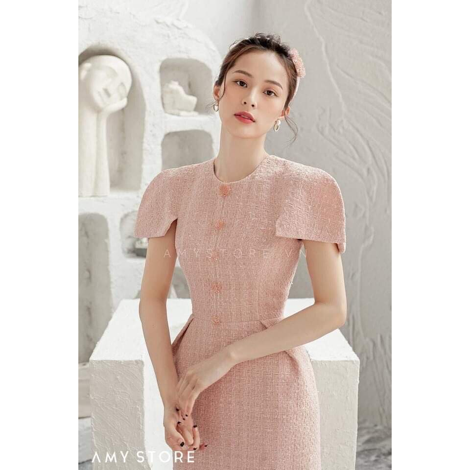 Đầm dạ tex form dài qua gối thanh lịch D54