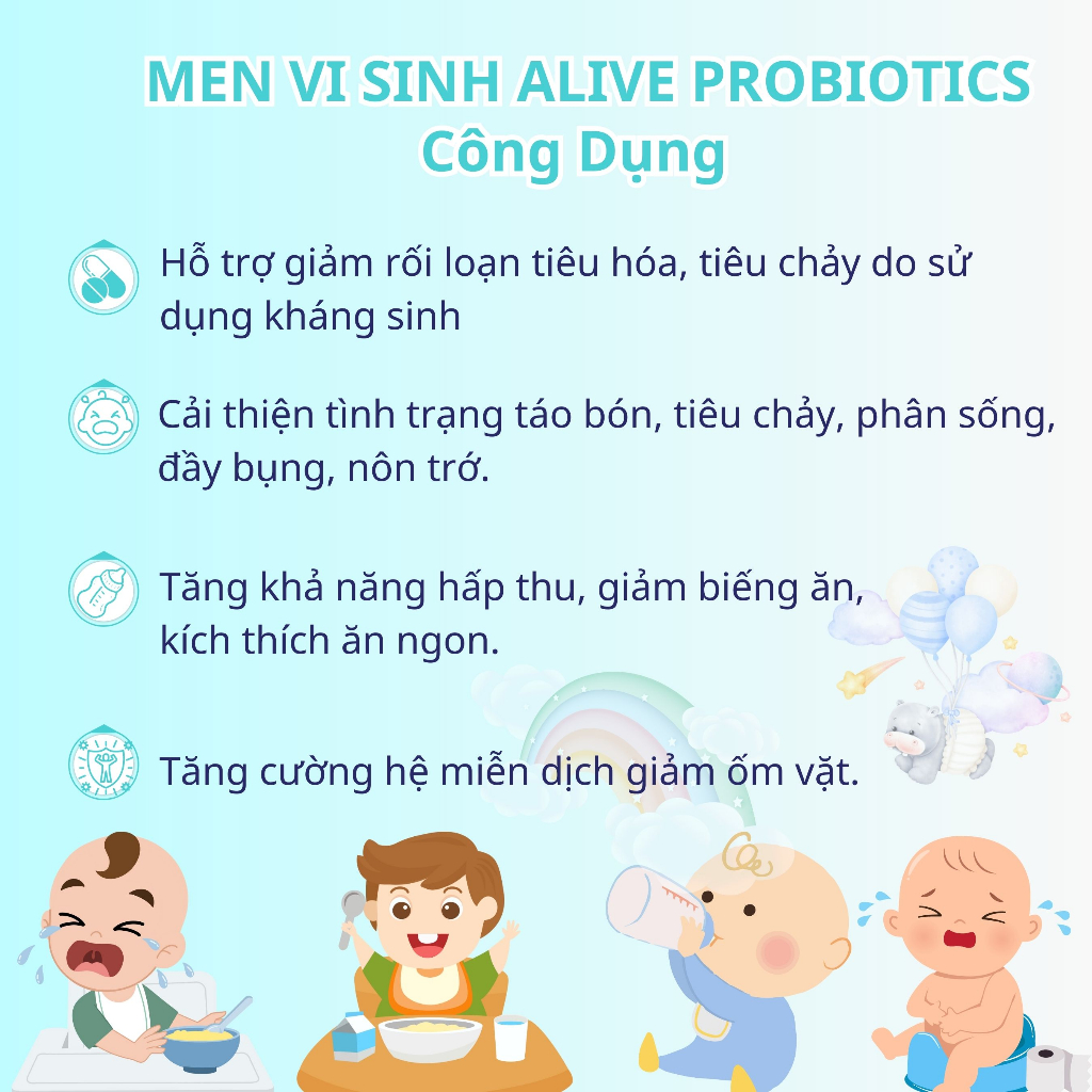 Combo 10 Gói Men Vi Sinh NUTRIONELIFE Alive Probiotics Bổ Sung Lợi Khuẩn Hàn Quốc, Tăng Cường Miễn Dịch 2g/Gói