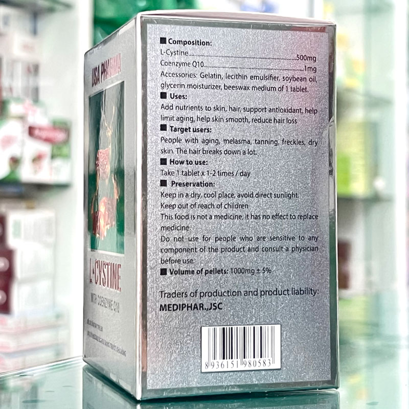 L-Cystine Coenzyme Q10 chống lão hóa, giúp da sáng mịn, giảm rụng tóc