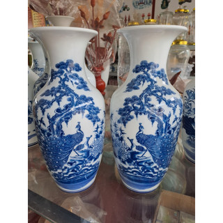 đôi lục bình men lam 40p.
