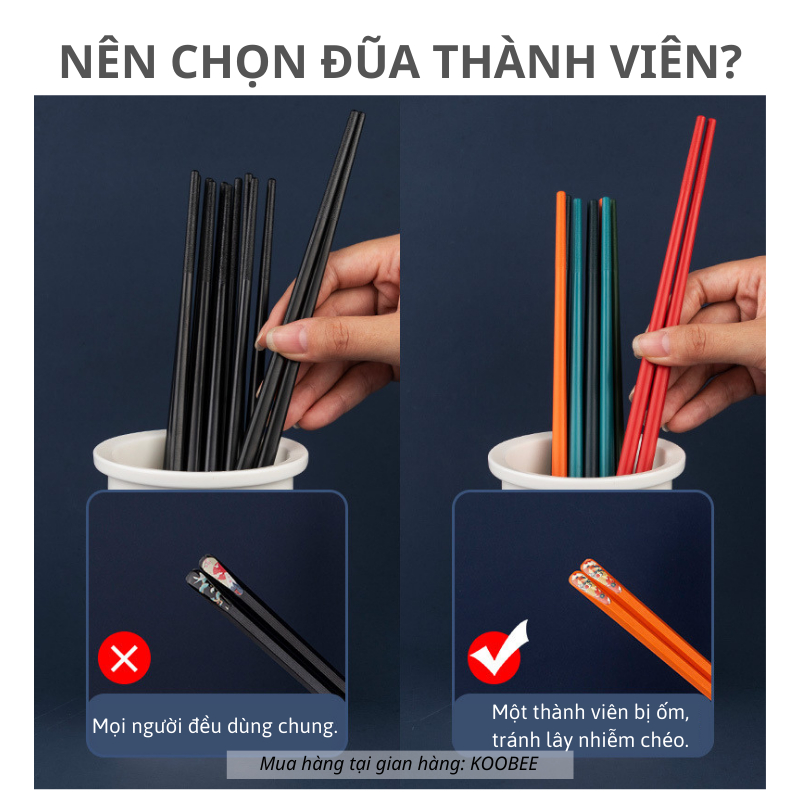 Set 5/10/15 đôi đũa gia đình sợi thủy tinh chống mốc, chống trơn trượt cao cấp phong cách Nhật