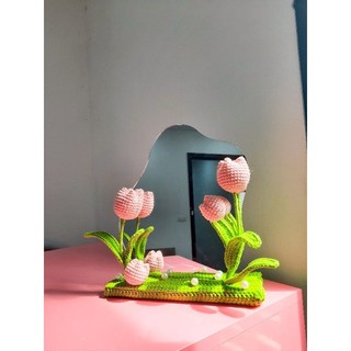 Gương hoa tuylip - gương len handmade
