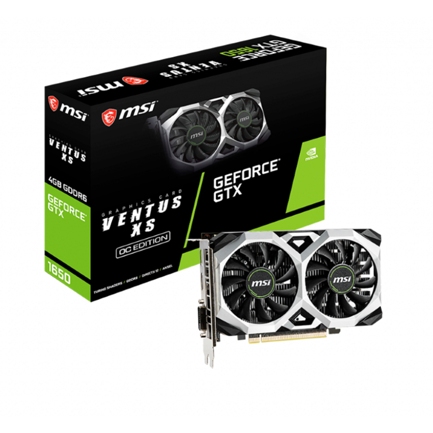 Card màn hình MSI GTX 1650 D6 Ventus xs 4G OCV1 (4GB GDDR6, 128-BIT, DVI+HDMI+DP) | BigBuy360 - bigbuy360.vn