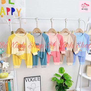 Đồ Bộ Quần Áo Ngủ Dài Tay Cho Bé Trai Bé Gái 8-18kg MIKKO MOM  Set Đồ Bộ Đông Tay Dài Cho Bé Trai Gái DÀI BO