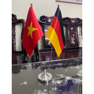 Cờ để bàn đế thép loại 2 cắm 2 cờ việt nam - đức