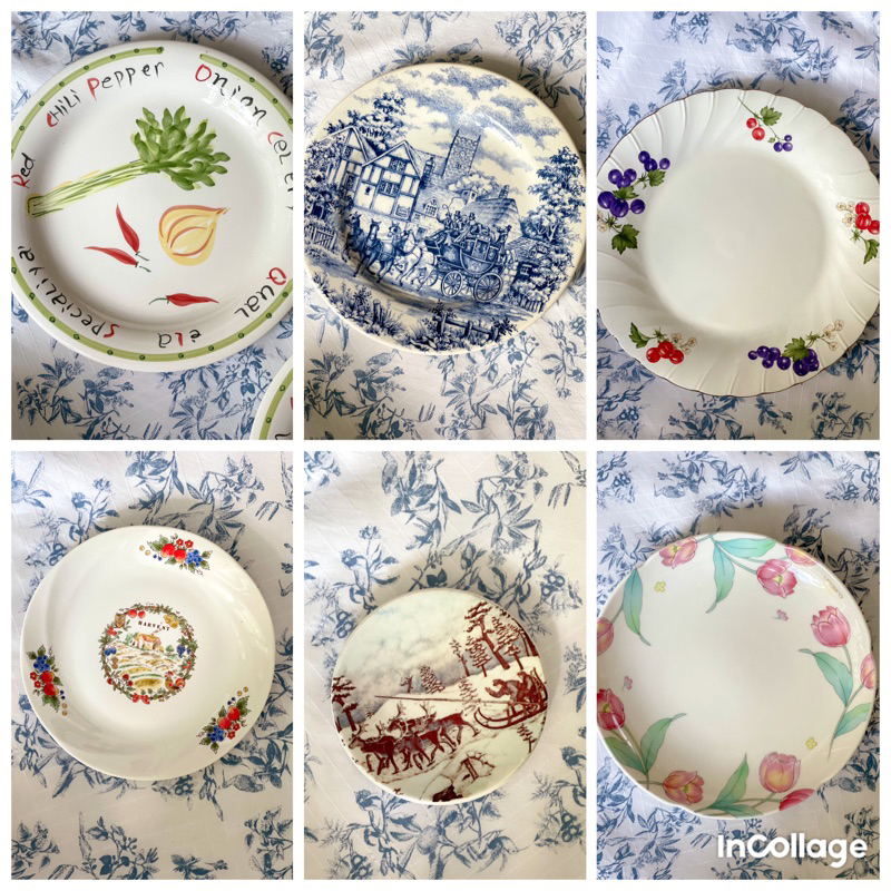 Gốm nhật - Dĩa hoạ tiết hoa lá vintage nhiều size rất xinh