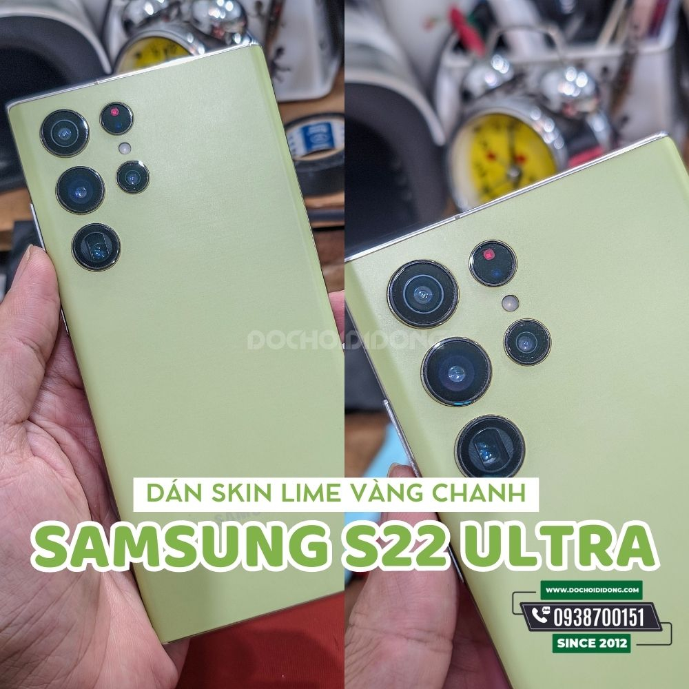 Miếng Dán Skin PPF Đổi Màu Mặt Lưng Điện Thoại Samsung Galaxy S22 S23 Ultra Cao Cấp Phiên Bản Màu Xanh Lime Vàng Chanh