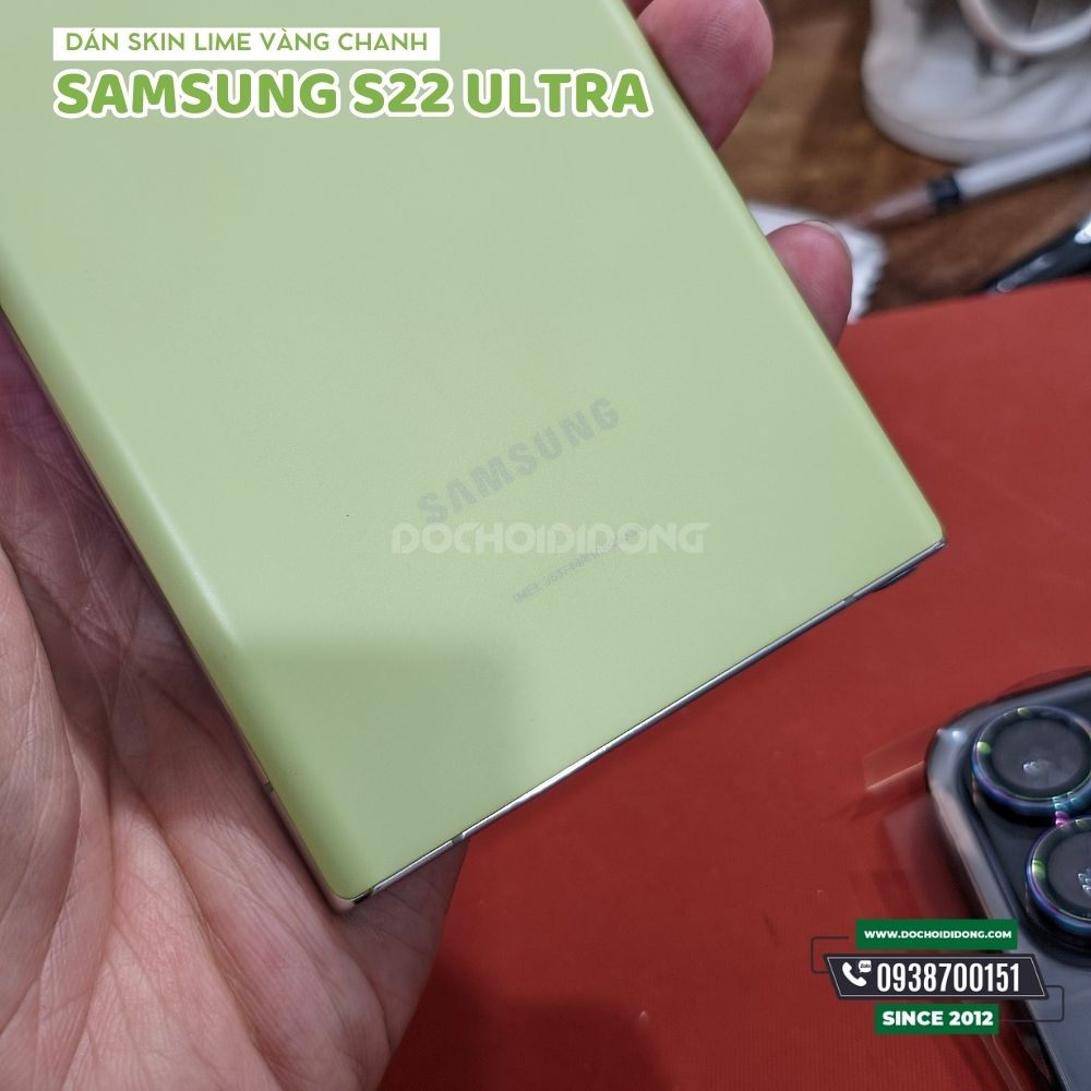 Miếng Dán Skin PPF Đổi Màu Mặt Lưng Điện Thoại Samsung Galaxy S22 S23 Ultra Cao Cấp Phiên Bản Màu Xanh Lime Vàng Chanh
