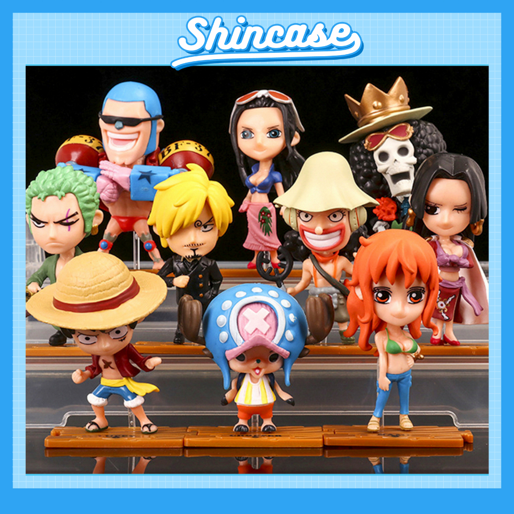 Mô hình One Piece chibi Luffy Zoro Sanji Ace Sabo Nami Robin Choper Usopp Brook Franky Boa Hancok cao 7-11cm - Shin Case