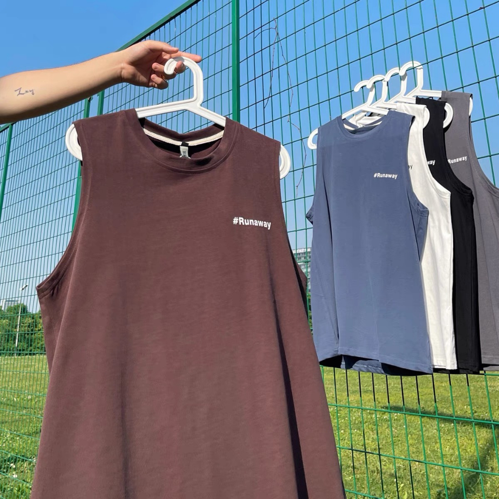 Áo ba lỗ unisex - Áo Tanktop #RUNAWAY chất cotton thấm hút mồ hôi