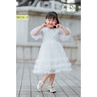 Đầm váy bé gái đi tiệc,đi du lịch, đi đám cưới cho bé gái ❤️Đầm voan hoa nổi phối lưới sang xịn❤️Size 1-10Y