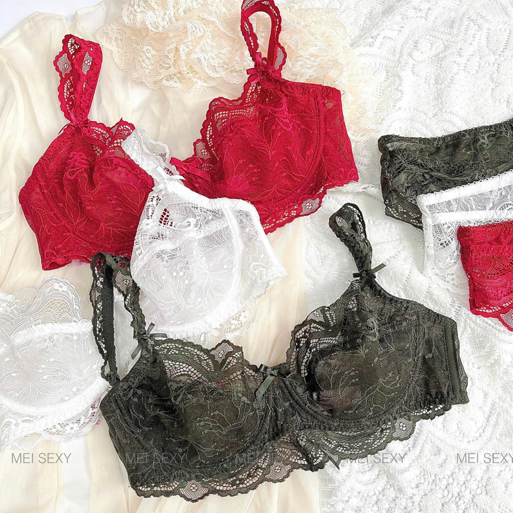 Bộ đồ lót B020 Mand ren hoa nhí có gọng ren không mút