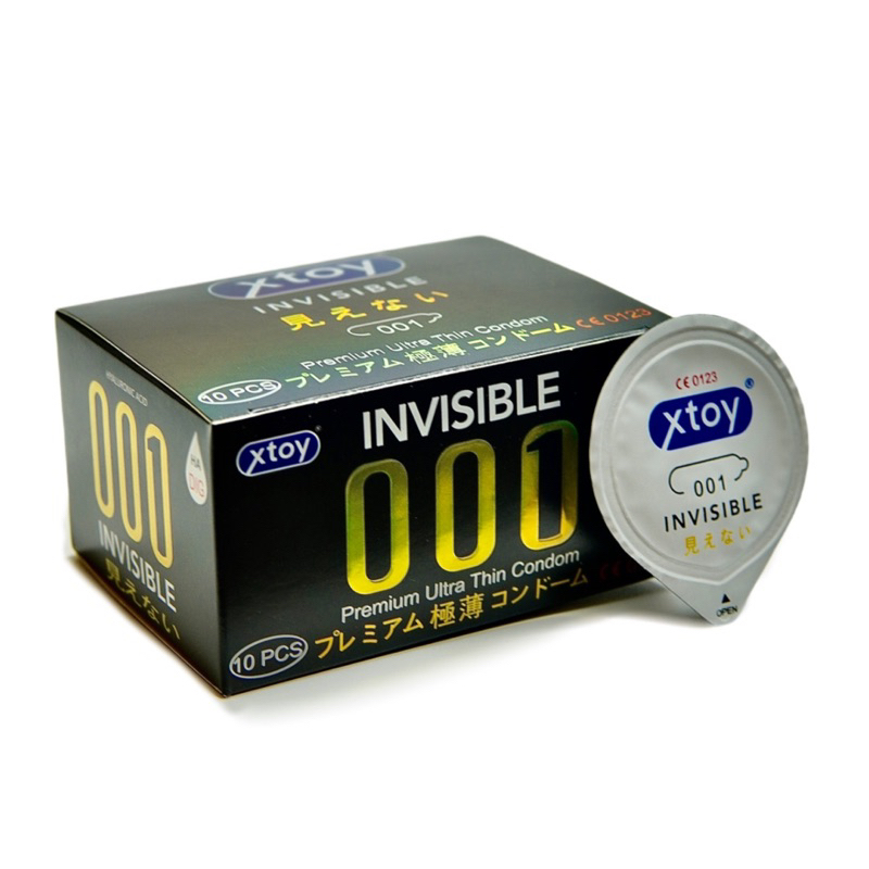 Bao cao su XTOY INVISIBLE siêu mỏng 001, nhiều gel bôi trơn,kéo dài thời gian,có hương thơm, hộp 10 bcs