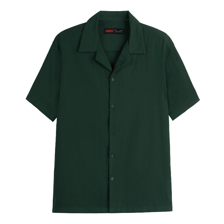 Áo sơ mi nam ngắn tay cổ vest form đẹp LADOS 8085 vải đũi thấm hút, sang trọng dễ phối đồ